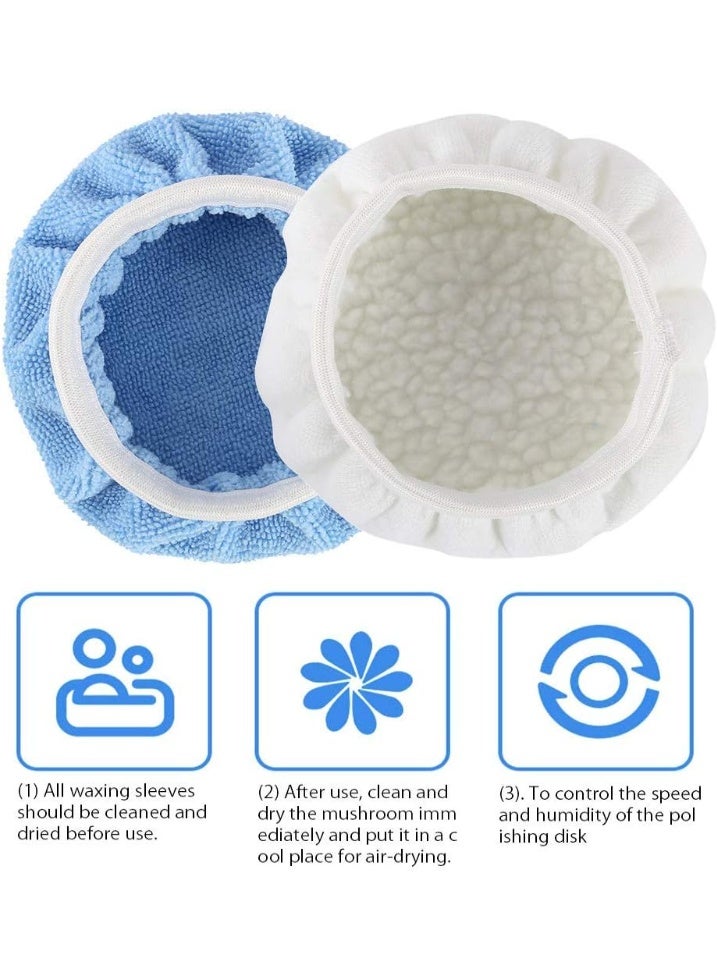 DUNISO 8Pcs 5-6 Inch Car Polisher Pad Bonnet Set,Microfiber Polishing Bonnets and Waxing Bonnets,Resistant to Deformation,Easy to Use,for Car Truck Motorcycle Boat Polish - Image 5